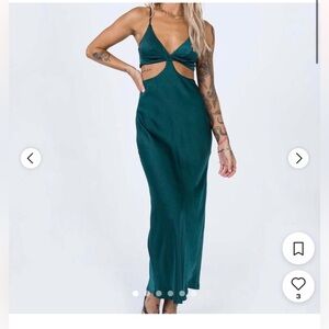 Princess Polly Nora Maxi Dress Emerald Green